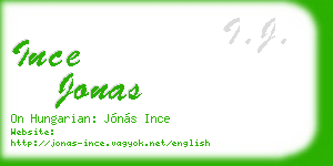 ince jonas business card